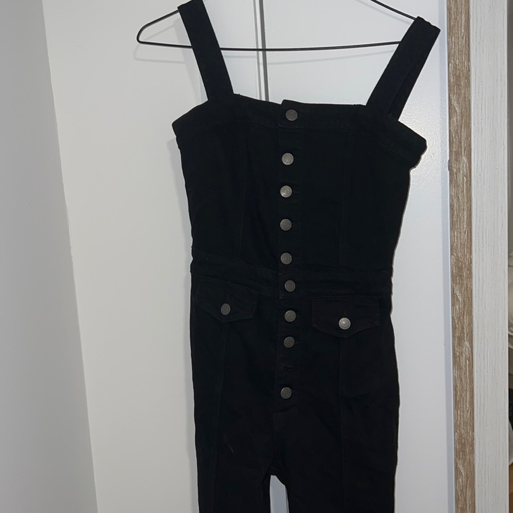 Black GRLFRND Denim Overalls